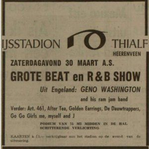 The Golden Earrings show ad March 30 1968 Grote Beat en R&B show Heerenveen - IJsstadion Thialf